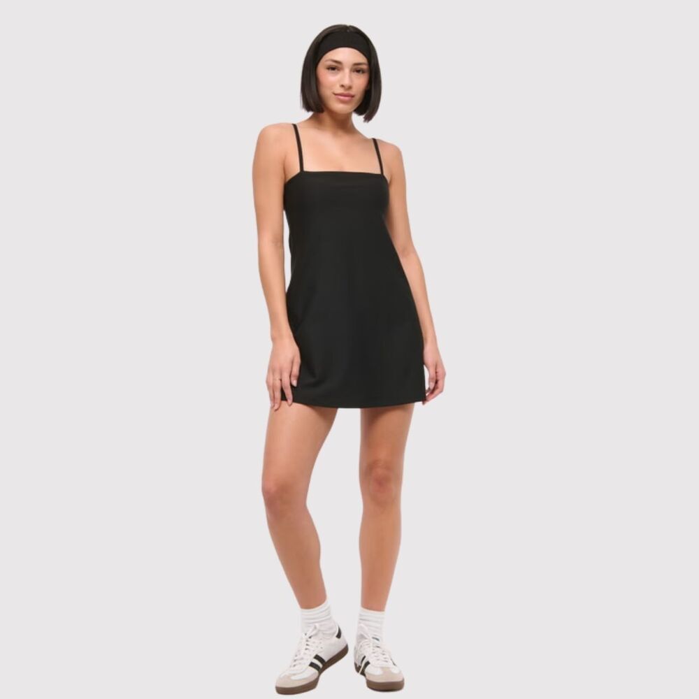 NEW YPB SculptLux Womens Dress Black Bandeau Mini Active Lined Stretch Large